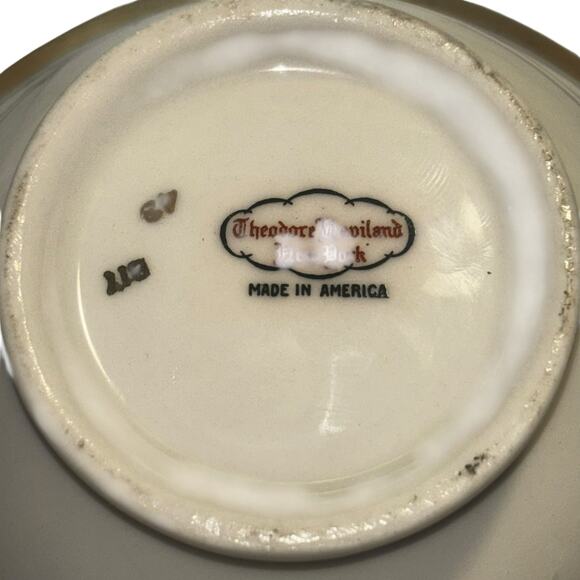 Theodore Haviland New York Gotham Sugar Bowl With Lid Gold Accents - Picture 7 of 8